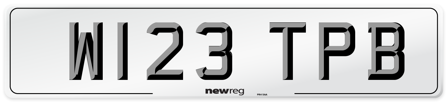 W123 TPB Number Plate from New Reg